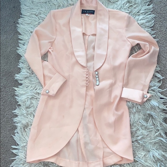 Blondie Nites Jackets & Blazers - Doja cat blazer pearl vintage pink pearl tail flow